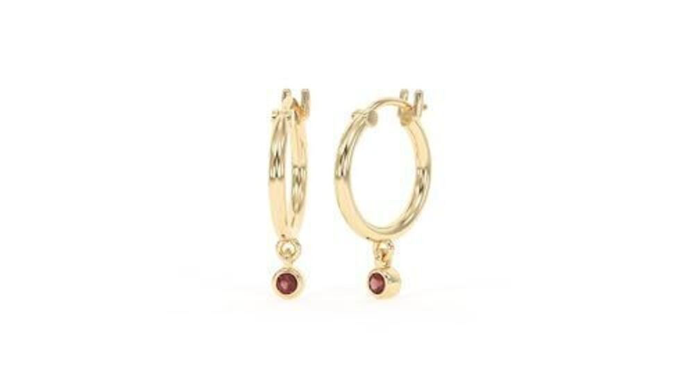 5295 18K Gold Hoop Earrings - Authentic 925 Sterling Silver Hoop Earrings